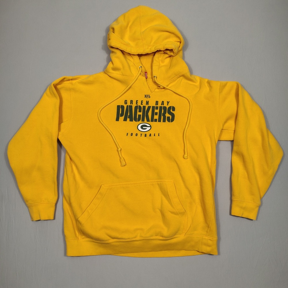 Green Bay Packers NFL Hoodie Mens M NFL Football Pullover Yellow